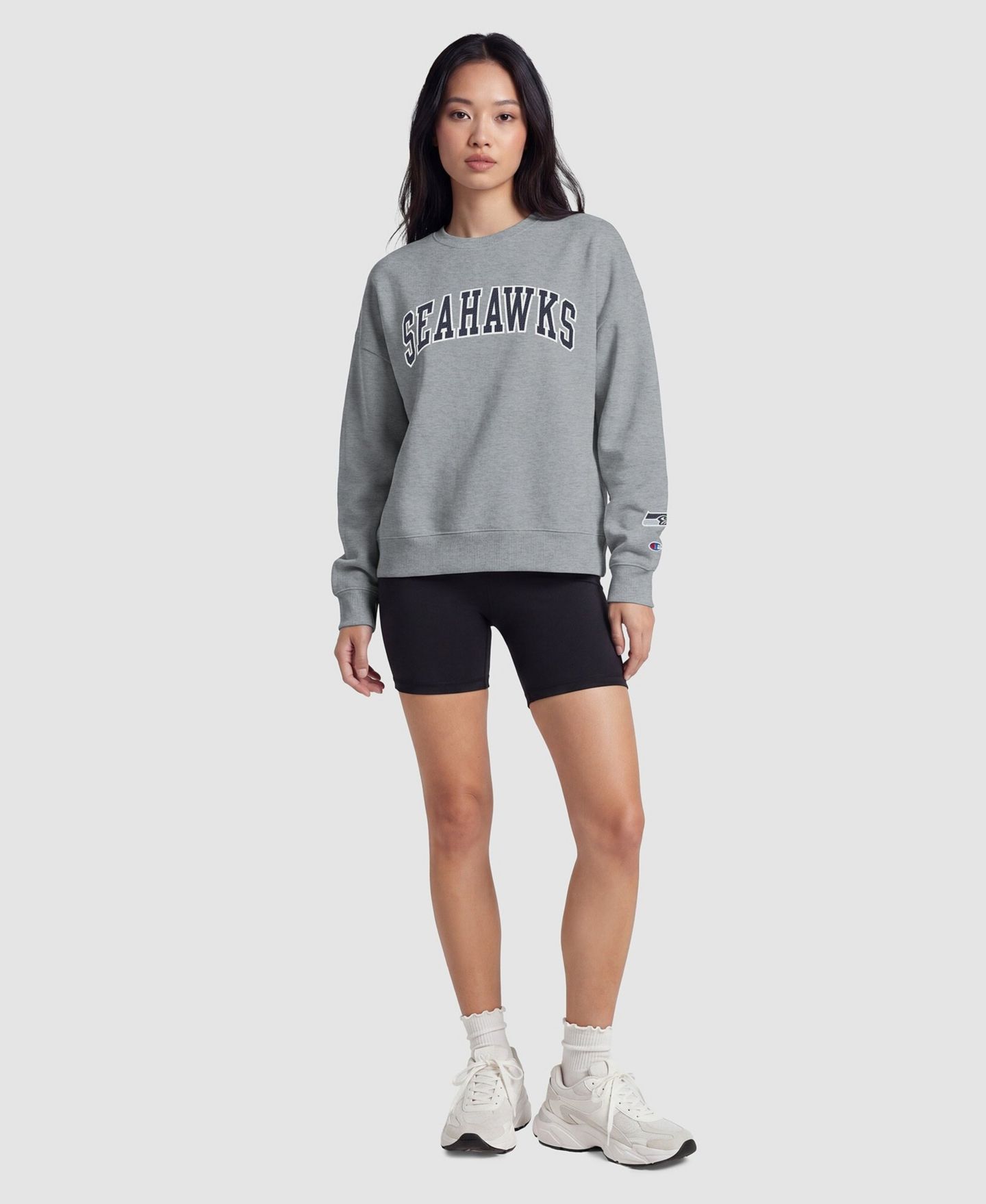 Женская толстовка Champion Seattle Seahawks Contrast Lined Sweatshirt - Heather Gray — фото 5