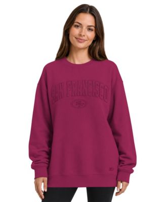 Women's Maroon San Francisco 49ers Athleisure Oversized Fleece Sweatshirt