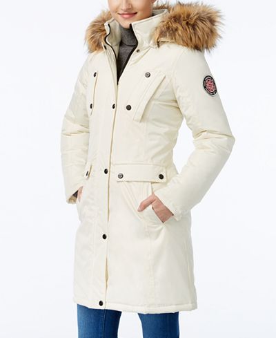 Madden Girl Faux-Fur-Trim Hooded Parka