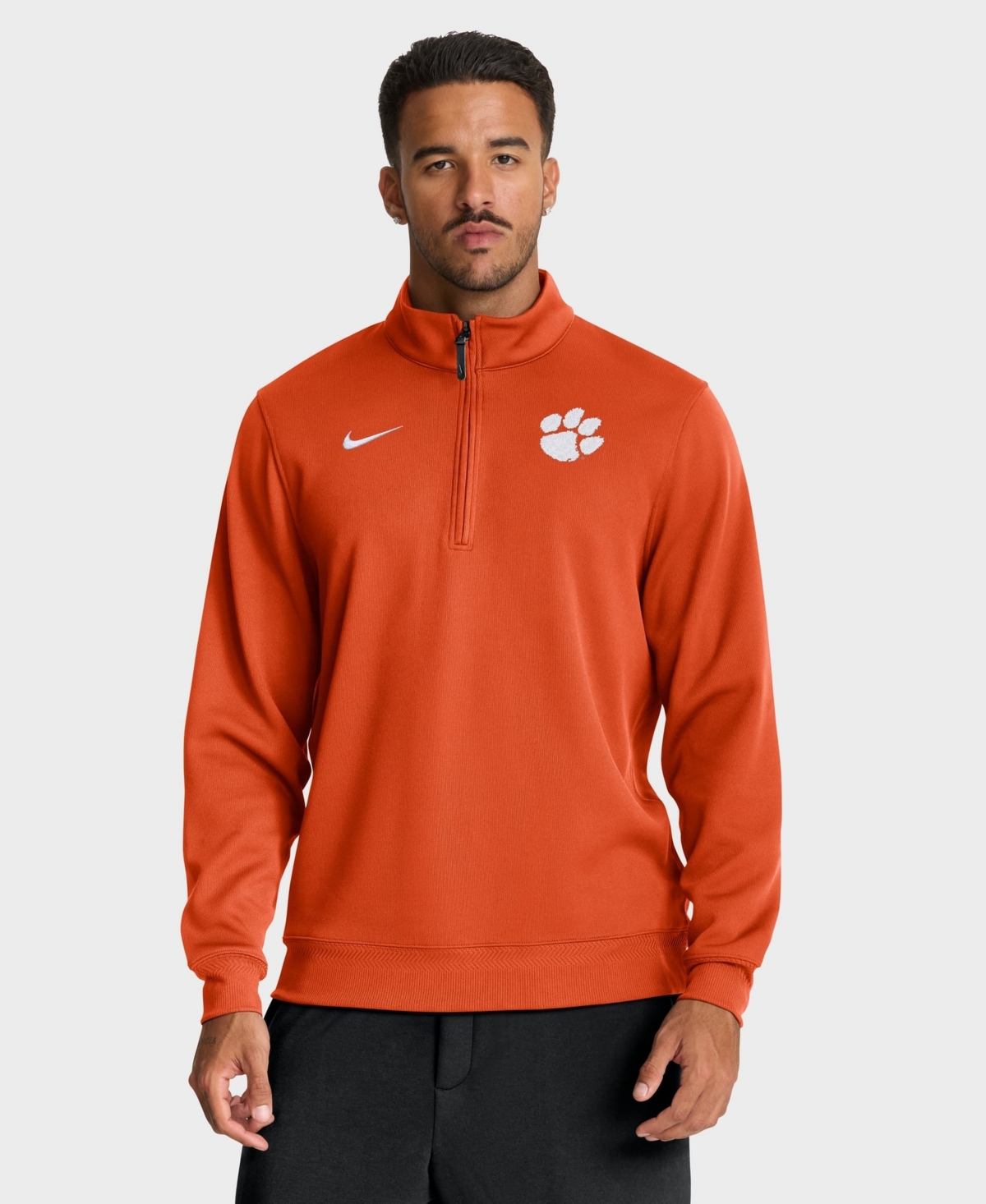 Nike Men's Orange Clemson Tigers Coaches Premium Dri-fit Half-Zip Pullover