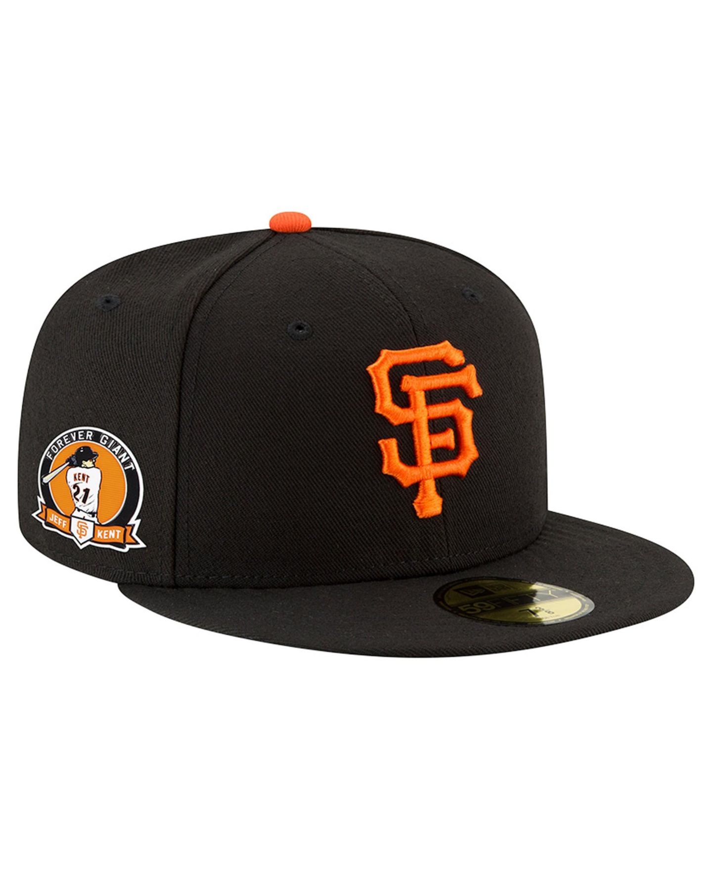 Мужская кепка New Era Black San Francisco Giants Jeff Kent Number Retirement Authentic Collection 59FIFTY Fitted Hat — фото 1