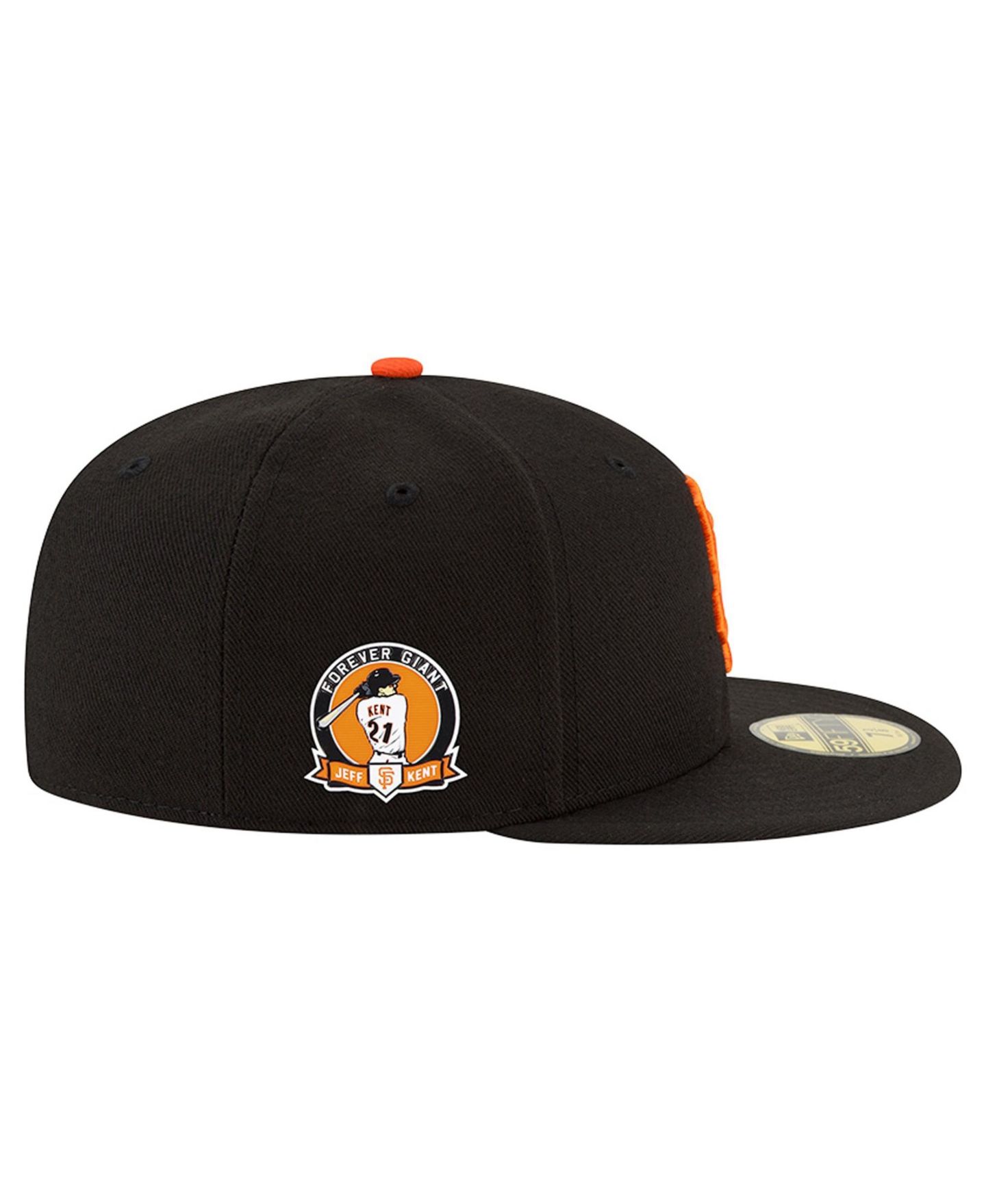 Мужская кепка New Era Black San Francisco Giants Jeff Kent Number Retirement Authentic Collection 59FIFTY Fitted Hat — фото 5