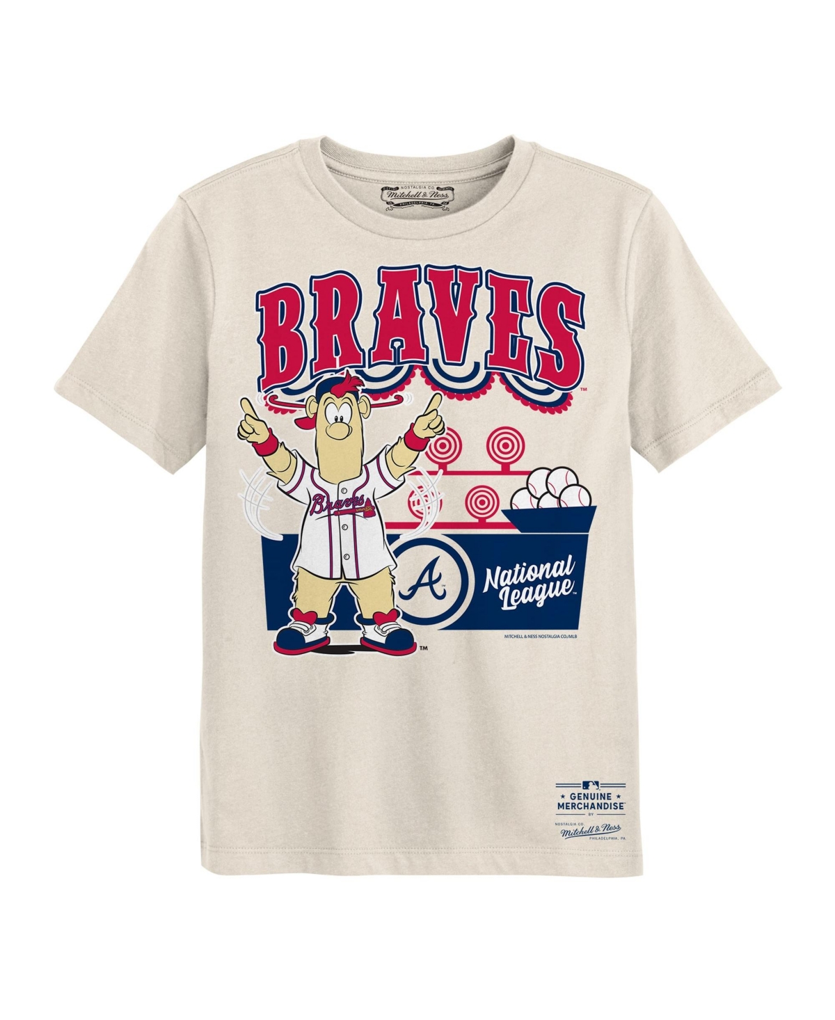 Mitchell & Ness Preschool Cream Atlanta Braves Step Back Up T-Shirt
