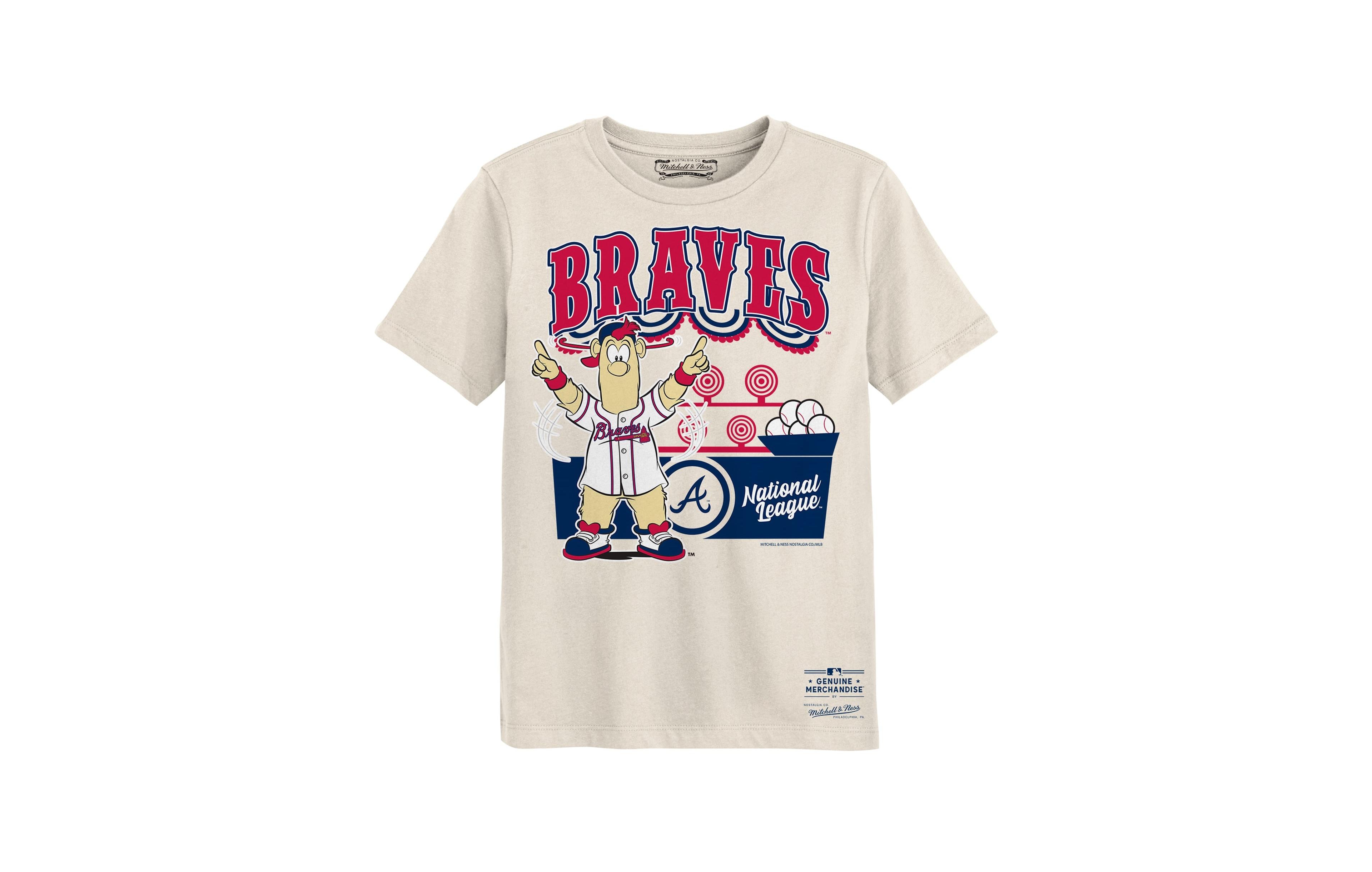 Mitchell & Ness Preschool Cream Atlanta Braves Step Back Up T-Shirt