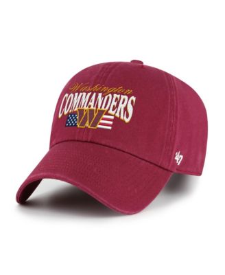 Men's '47 Burgundy Washington Commanders American Flag Clean Up Adjustable Hat