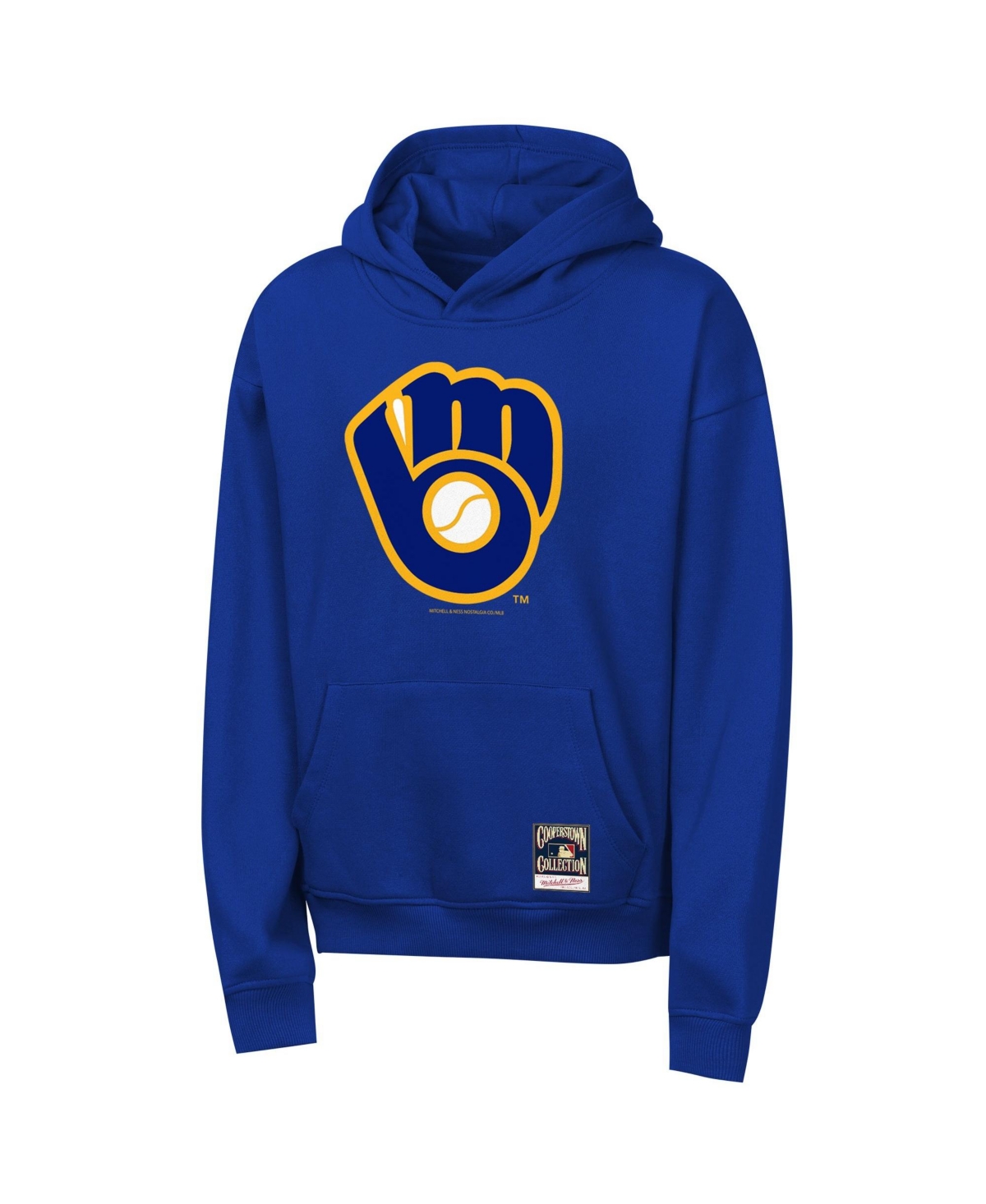 Mitchell & Ness Big Boys and Girls Royal Milwaukee Brewers Retro Logo Hoodie