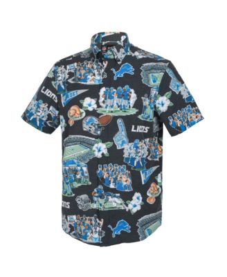 Men's  Black Detroit Lions Scenic Button-Down Shirt