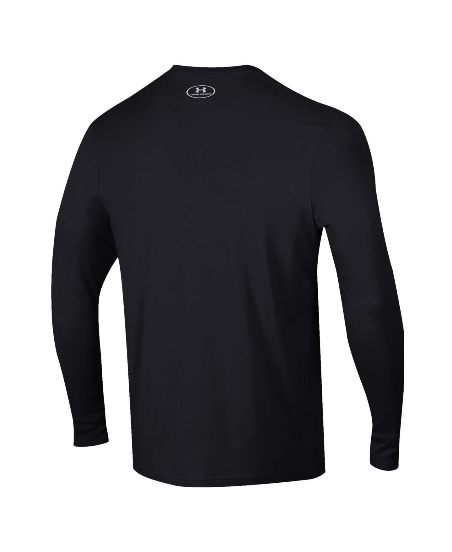 Мужская футболка Under Armour Black Wisconsin Badgers 2026 Sideline Performance Cotton Long Sleeve — фото 3