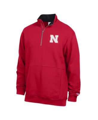 Men's  Scarlet Nebraska Huskers Fleece Quarter-Zip Pullover