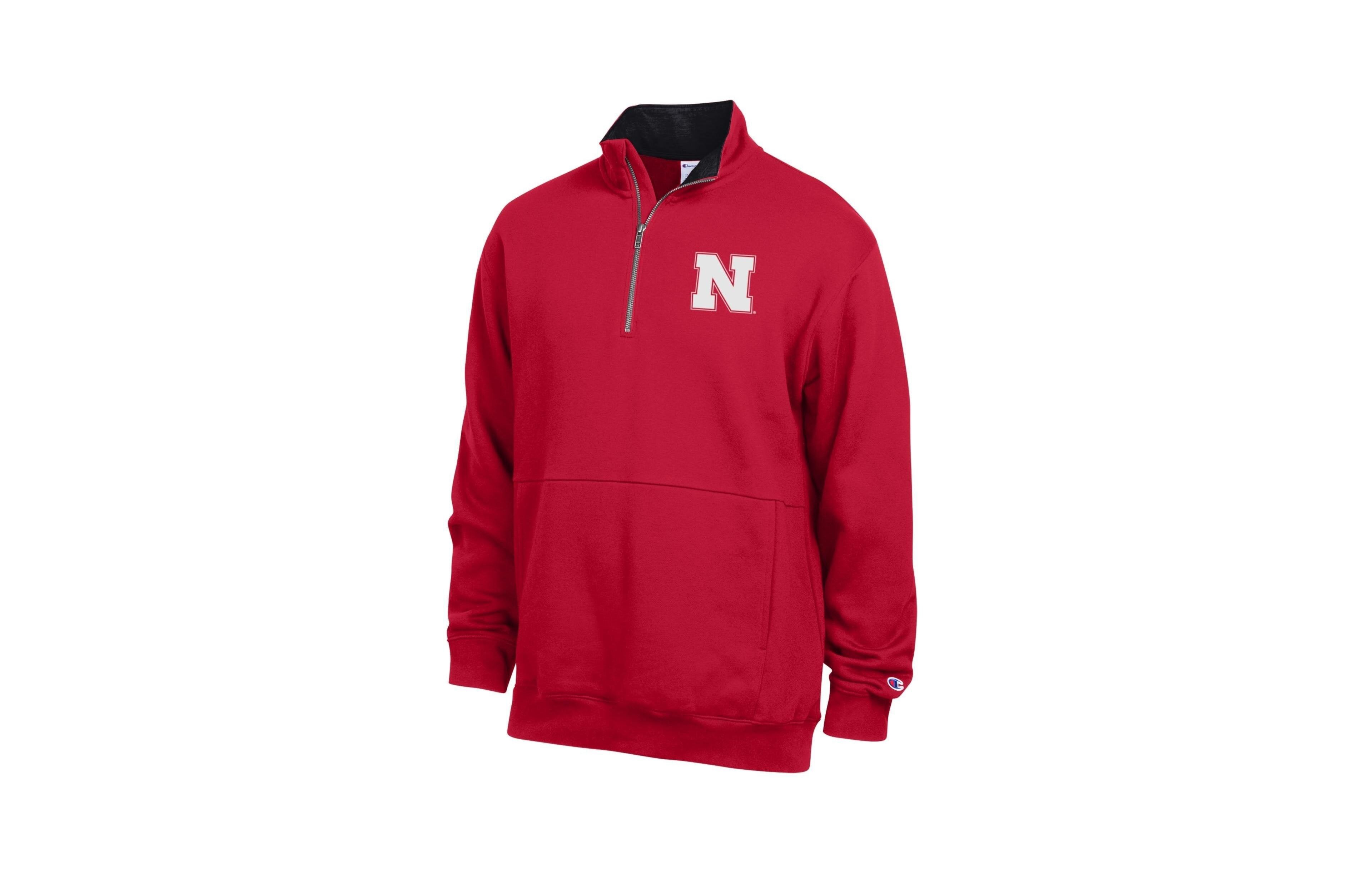 Champion Men's Scarlet Nebraska Huskers Fleece Quarter-Zip Pullover
