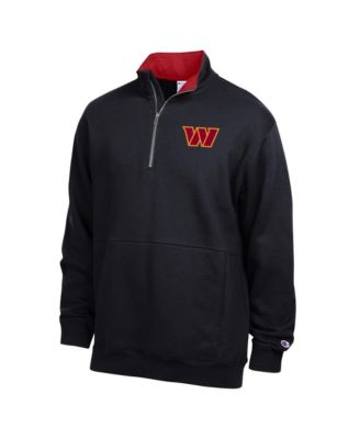 Men's  Black/Burgundy Washington Commanders Fleece Quarter-Zip Pullover