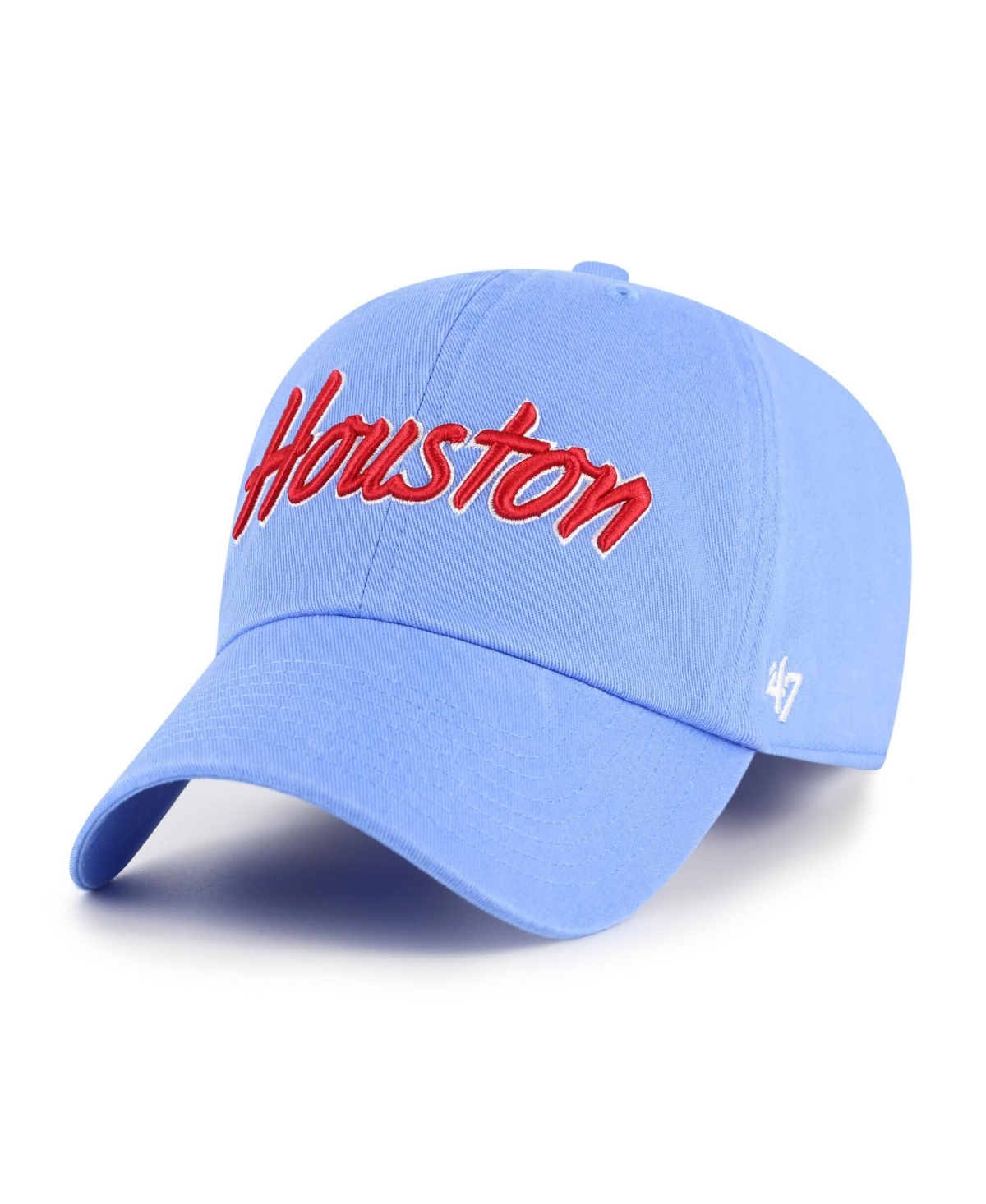 '47 Brand Men's Light Blue Houston Cougars Script Clean Up Adjustable Hat