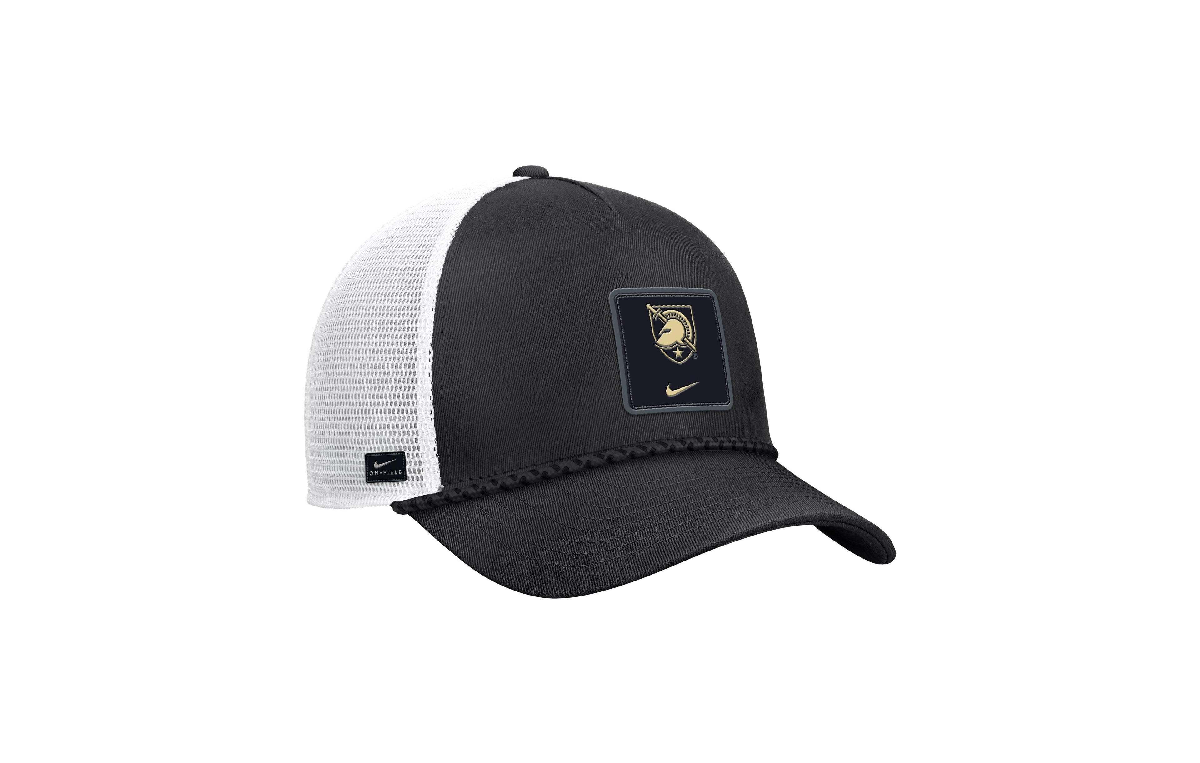 Nike Men's Black Army Black Knights 2026 On-Field Rope Adjustable Trucker Hat