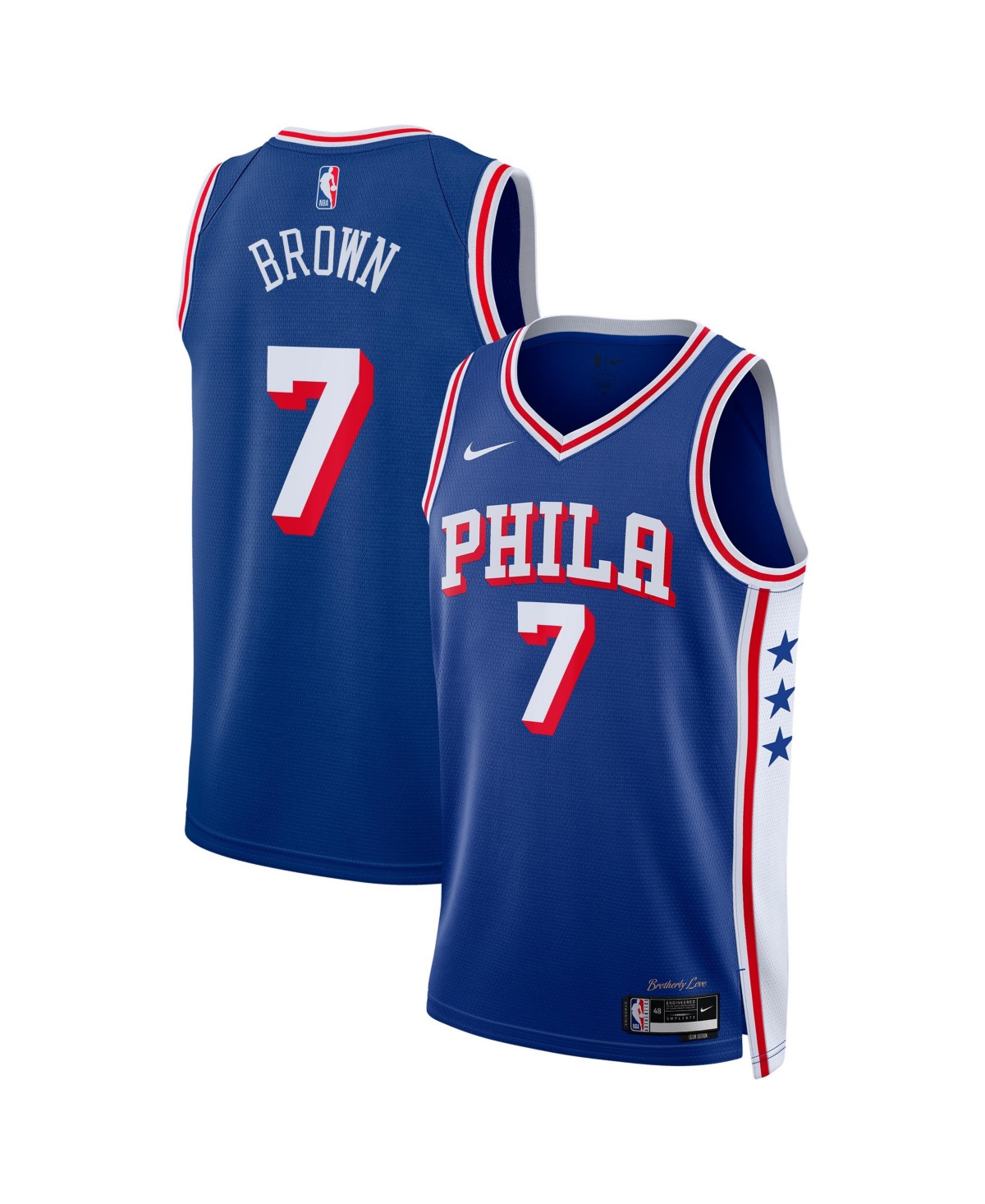 Nike Men's and Women's Jaylen Brown Royal Philadelphia 76ers Swingman Jersey - Icon Edition