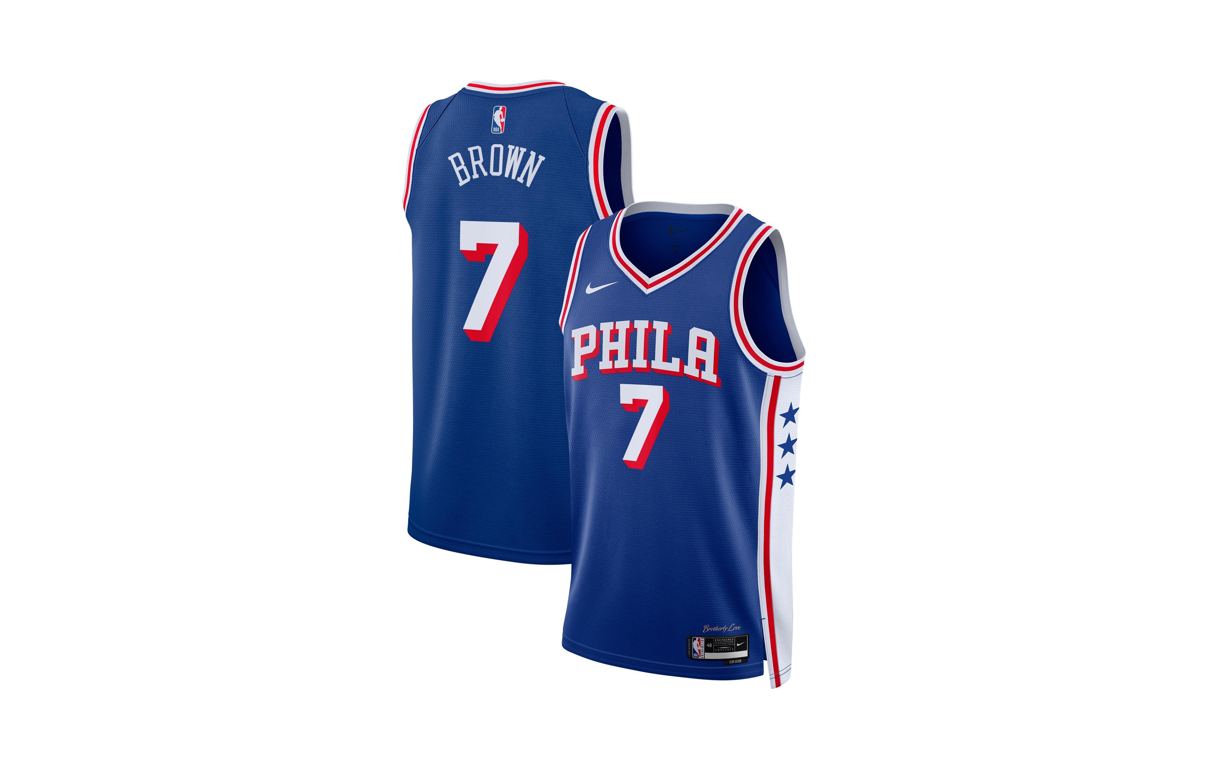 Nike Men's and Women's Jaylen Brown Royal Philadelphia 76ers Swingman Jersey - Icon Edition