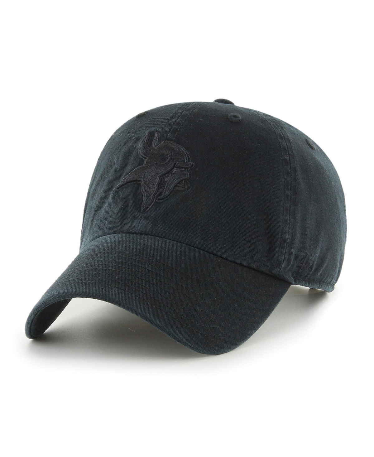 '47 Brand Men's Black Minnesota Vikings Tonal Clean Up Adjustable Hat - Black