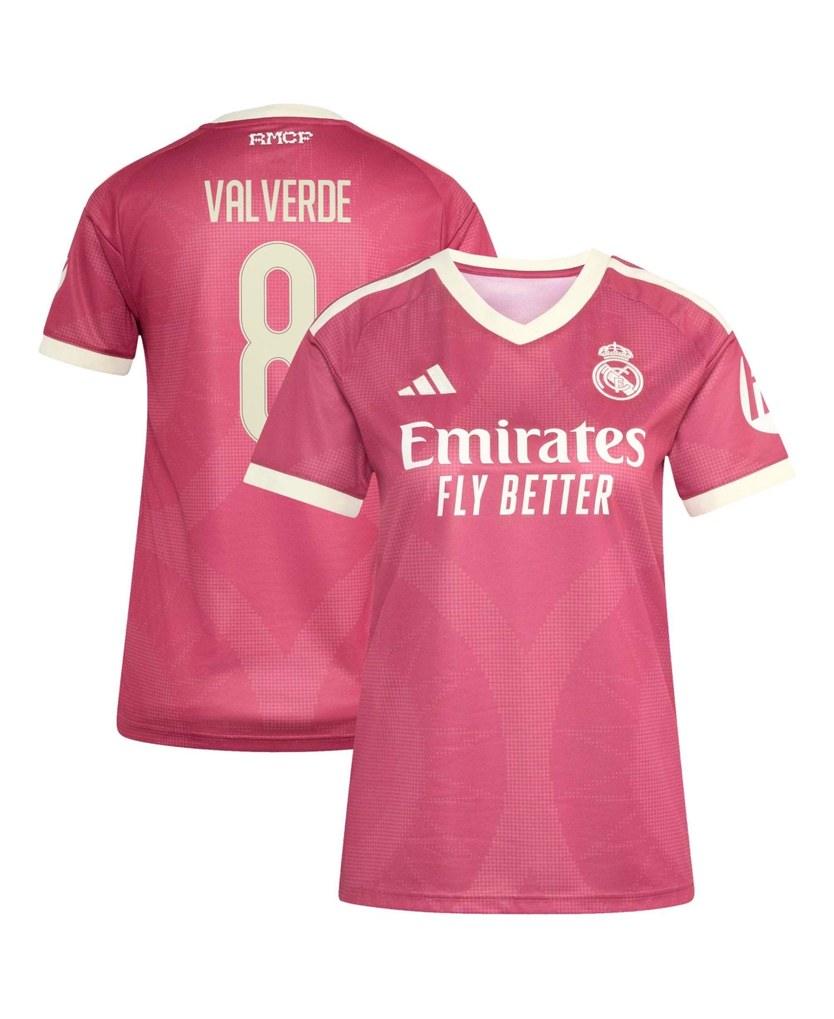 adidas Women's Federico Valverde Pink Real Madrid 2026/27 Third Replica Jersey