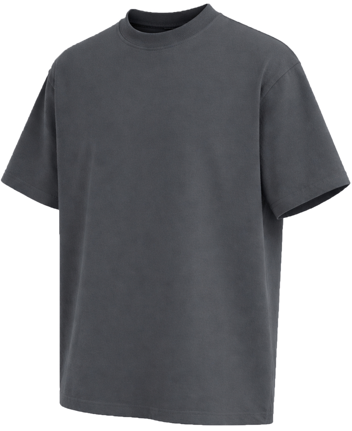 Blu Rock Men's Heavyweight Crew Neck Short-sleeve T-shirt In Dark Gray