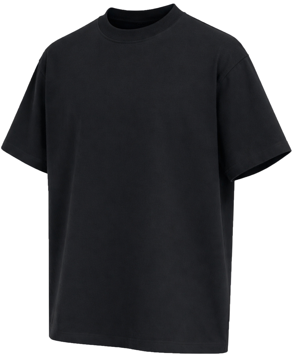 Blu Rock Men's Heavyweight Crew Neck Short-sleeve T-shirt In Black