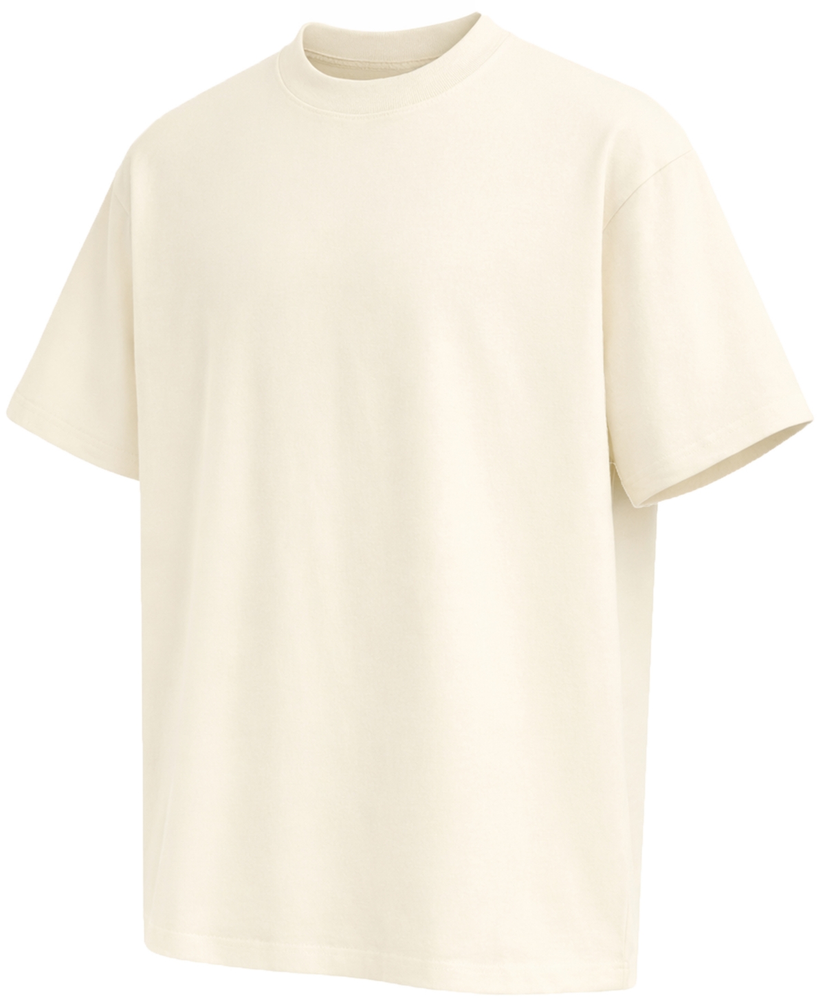 Blu Rock Men's Heavyweight Crew Neck Short-sleeve T-shirt In Ivory
