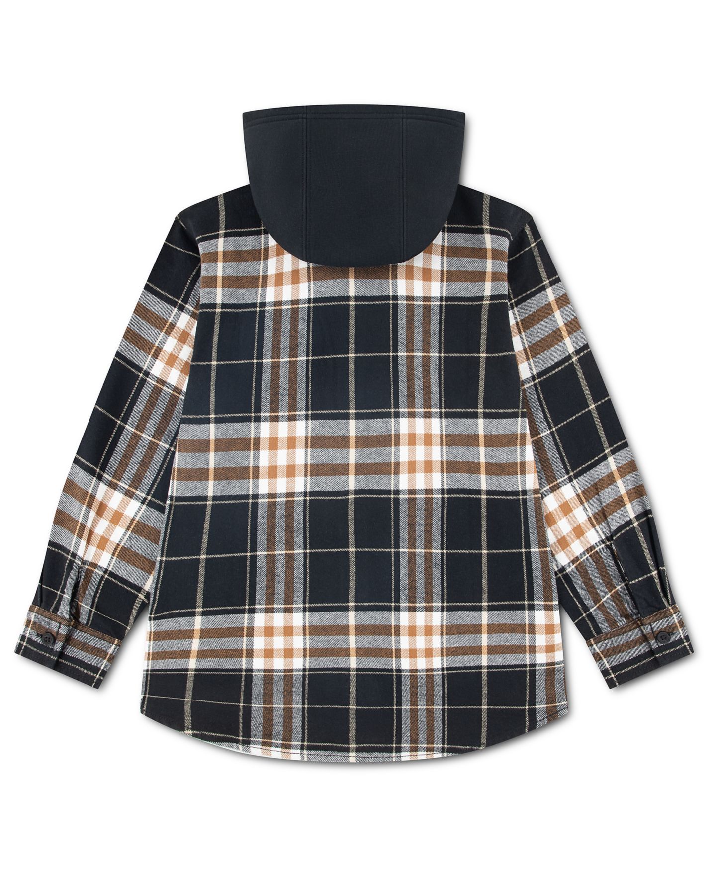 Рубашка Levi's Hooded Plaid Flannel Long-Sleeve для мальчиков, цвет: Угольно-чёрный — фото 6