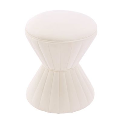 Velvet Ottoman Stool, Upholstered Vanity Chair Round Accent Footstool