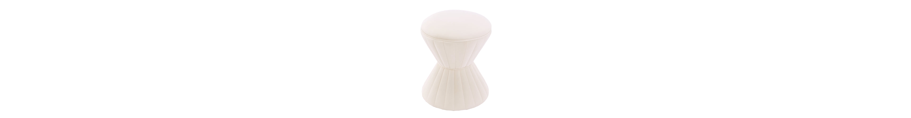Flynama Velvet Ottoman Stool, Upholstered Vanity Chair Round Accent Footstool