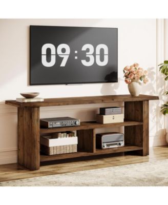 63" Solid Wood TV Stand for TVs up to 75 Inch, 3-Tier
