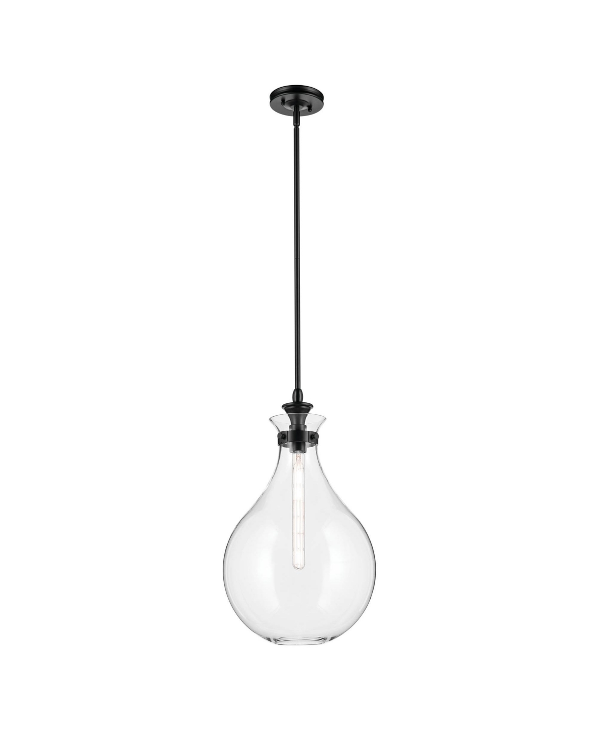 Kichler Laria 14 Inch 1 Light Pendant with Clear Glass in Black