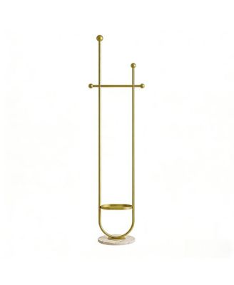 Metal Garment Rack with Marble Base, Heavy Duty Freestanding Hanger