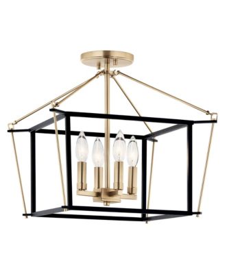 Eisley 16"W Champagne Bronze 4-Light Ceiling Light
