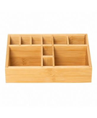 2 Pack Wooden Desktop Organizer Pen Holder Art Supply Makeup Brush Storage