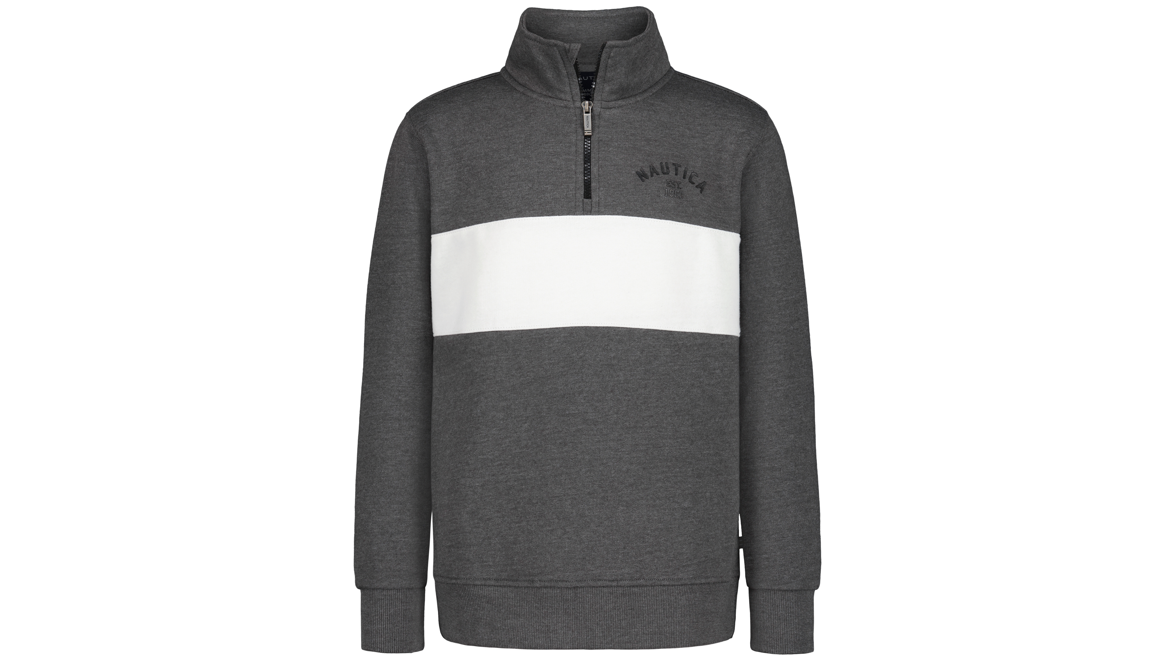Nautica Boys' 2T-7 Mock Neck Colorblock Quarter Zip Pullover