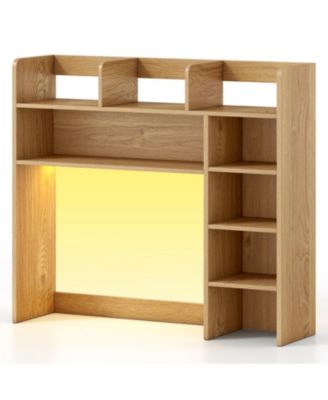 35.5 Inch Desktop Bookshelf with RGB LED Lights and Adjustable Shelves