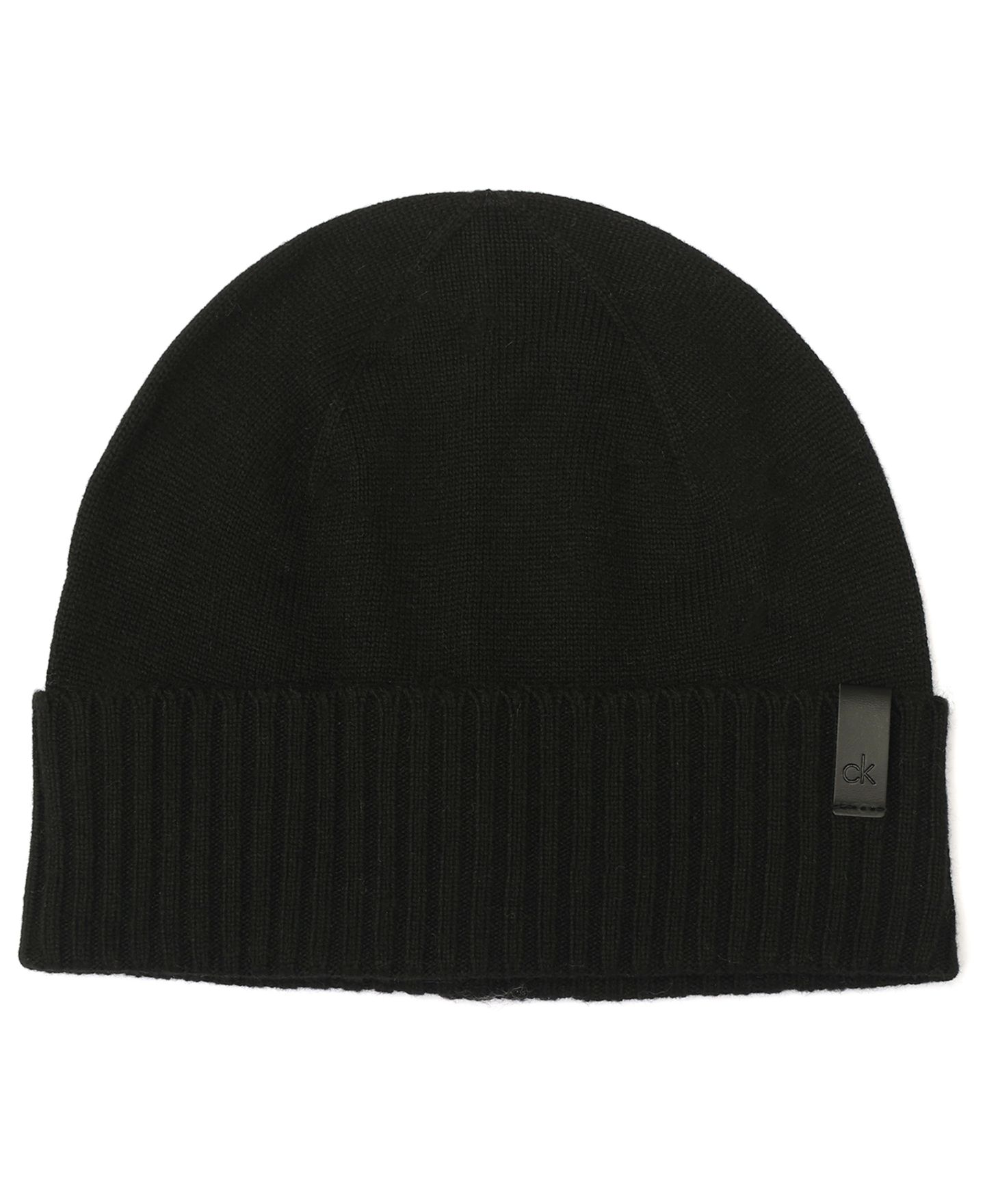 Мужская шапка Calvin Klein Ribbed-Knit Winter Beanie, цвет: Чёрный — фото 1