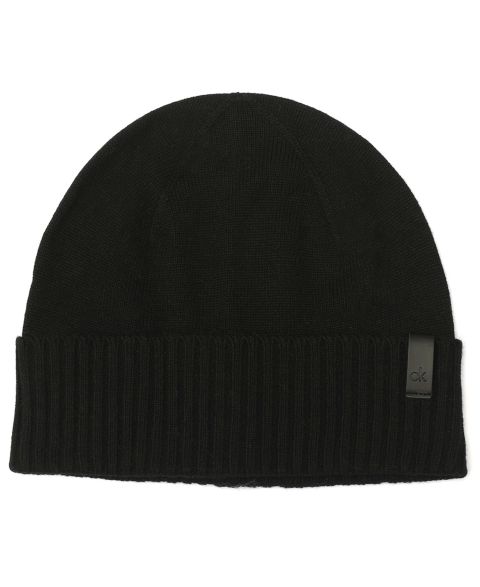 Мужская шапка Calvin Klein Ribbed-Knit Winter Beanie, цвет: Чёрный