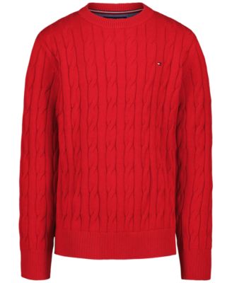 Boys' 2T-7 Cable Knit Crewneck Sweater