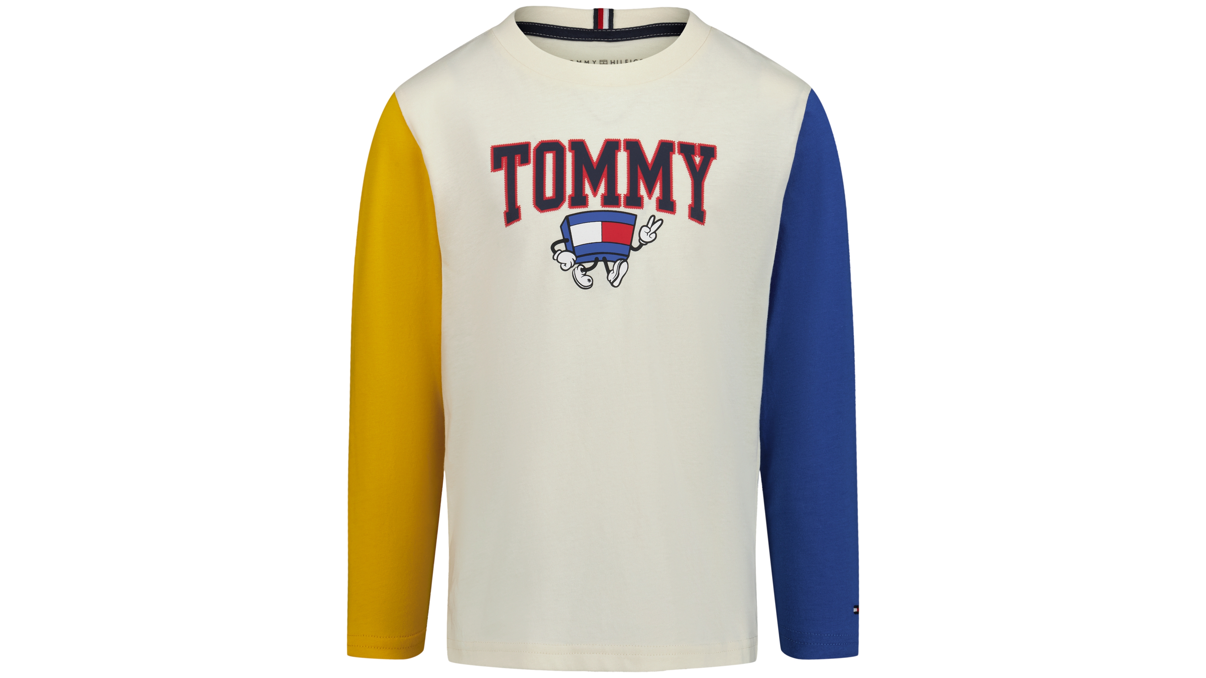 Tommy Hilfiger Boys' 2T-20 Mascot Long-Sleeve Crewneck Cotton-Blend Puff-Print Graphics T-Shirt, Created for Macy's