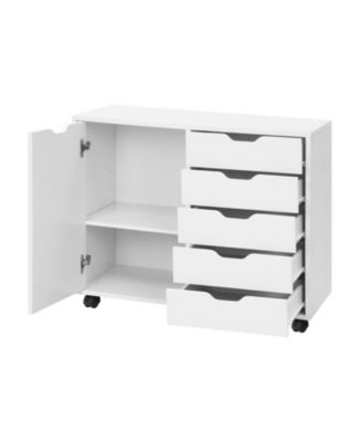 5-Drawer Rolling Storage Cabinet with Adjustable Interior Shelf