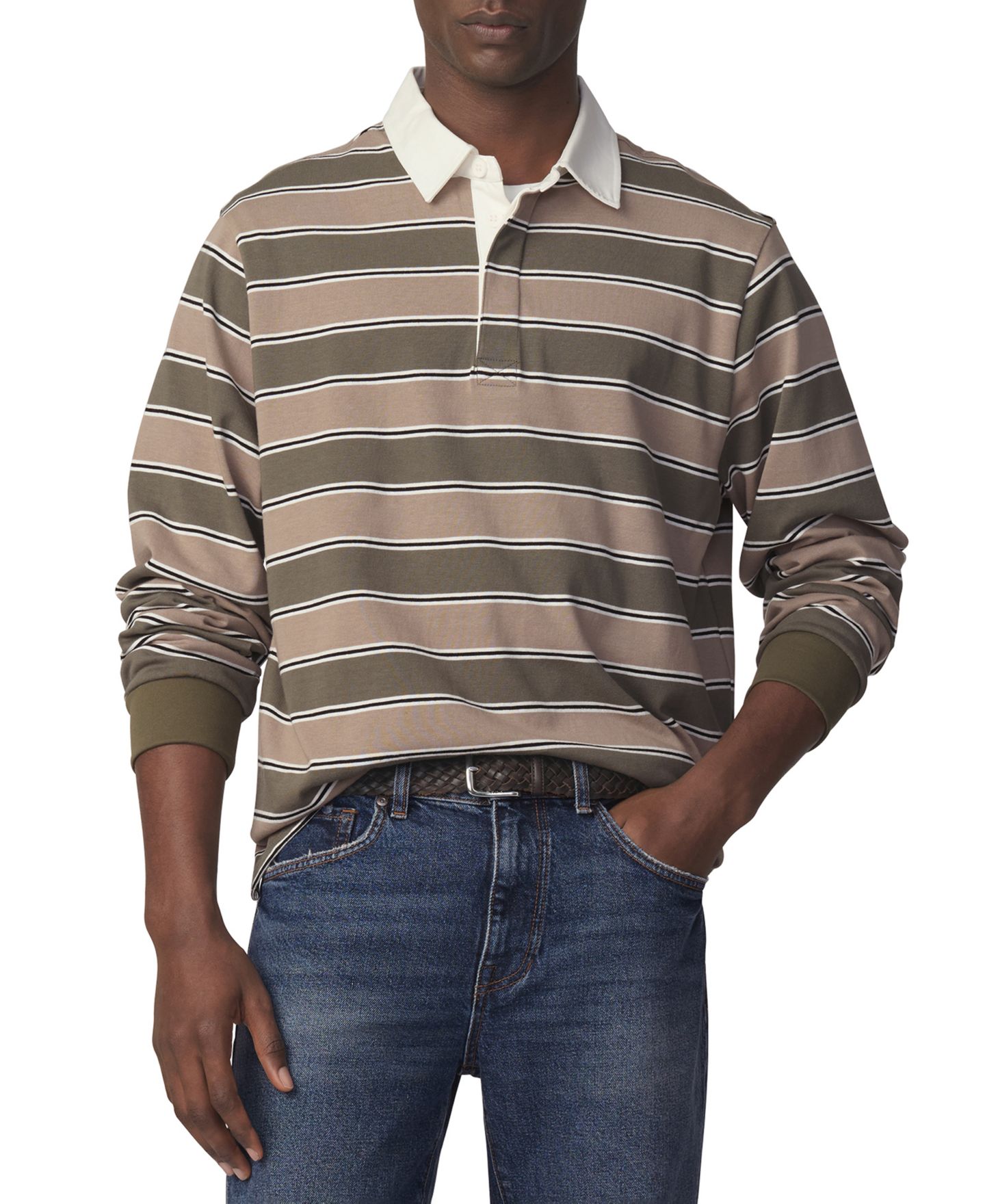 Мужская рубашка Joe's Jeans Striped Long-Sleeve Rugby, цвет: Разноцветный — фото 1