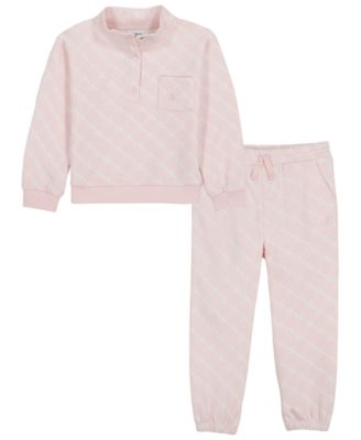 Girls' 2T-6X Mock-Neck Long-Sleeve Sweatshirt and Joggers, 2-Piece Set