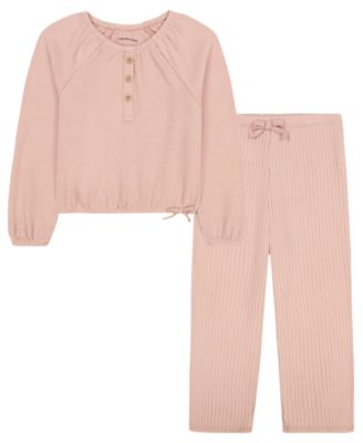 Girls' 2T-6X Long-Sleeve Top and Pants, 2-Piece Set