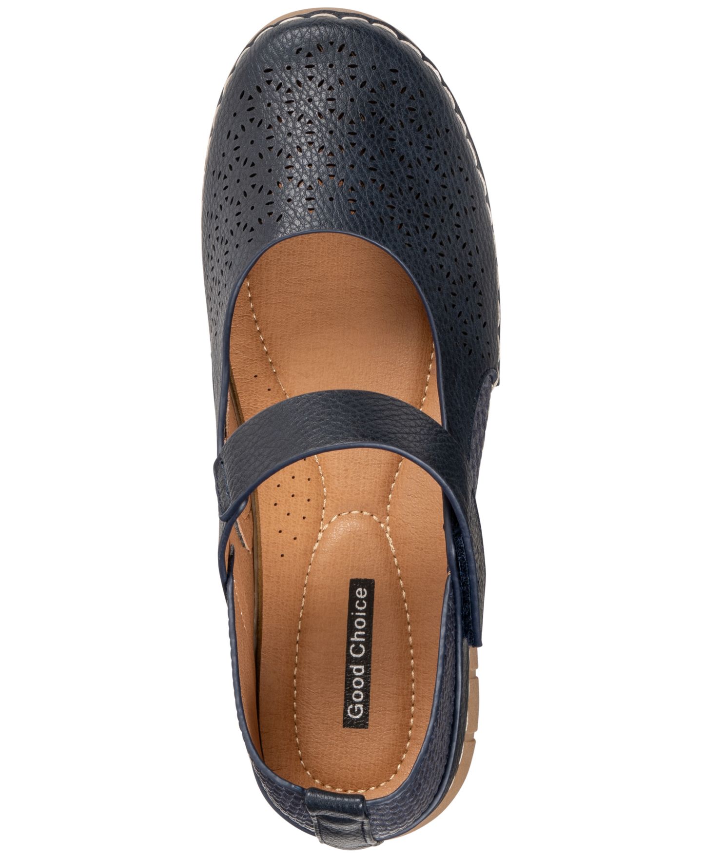 Женские балетки GC Shoes Kace Laser Cut Mary Jane Flats, цвет: Тёмно-синий — фото 4