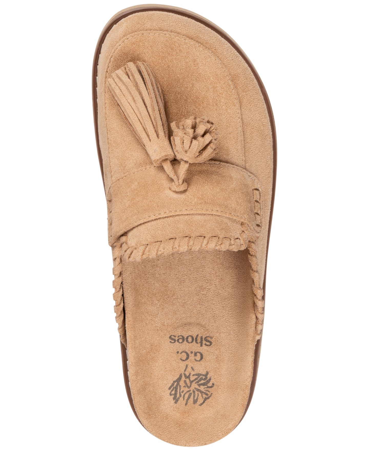Женские сабо GC Shoes Lenox Tassel Round Toe Slip On Mules, цвет: Бежевый — фото 4