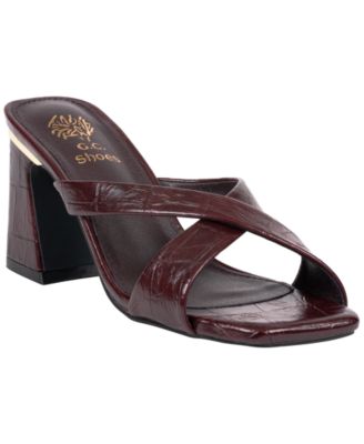 Women's Pryse Block Heel Croco Dress Sandals