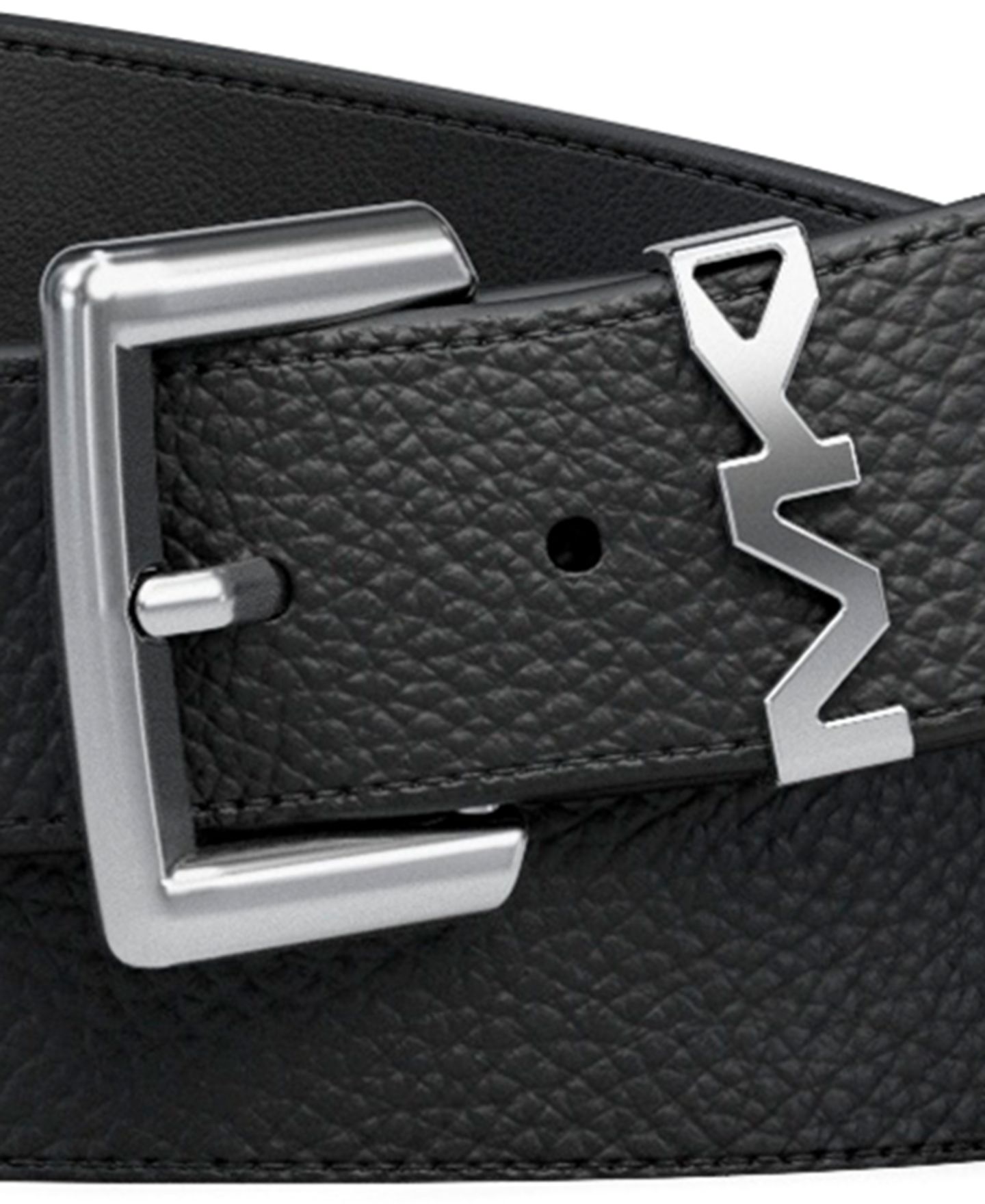 Мужской ремень Michael Kors 31MM Pebbled Reversible Leather Belt, цвет: Чёрный — фото 3