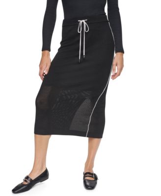 Women's Pointelle Mesh A-Line Pull-On Skirt