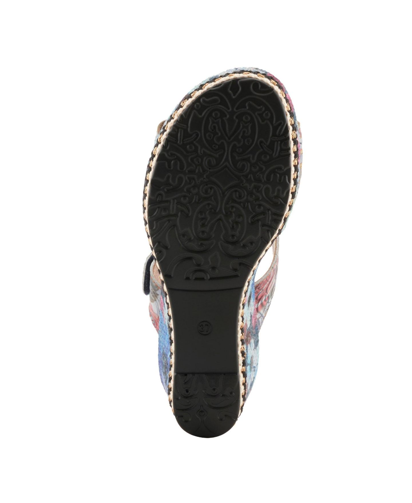 Женские сандалии L'Artiste Coverup Sandal with Stitch-to-Sole Construction, цвет: Тёмно-синий разноцветный — фото 7