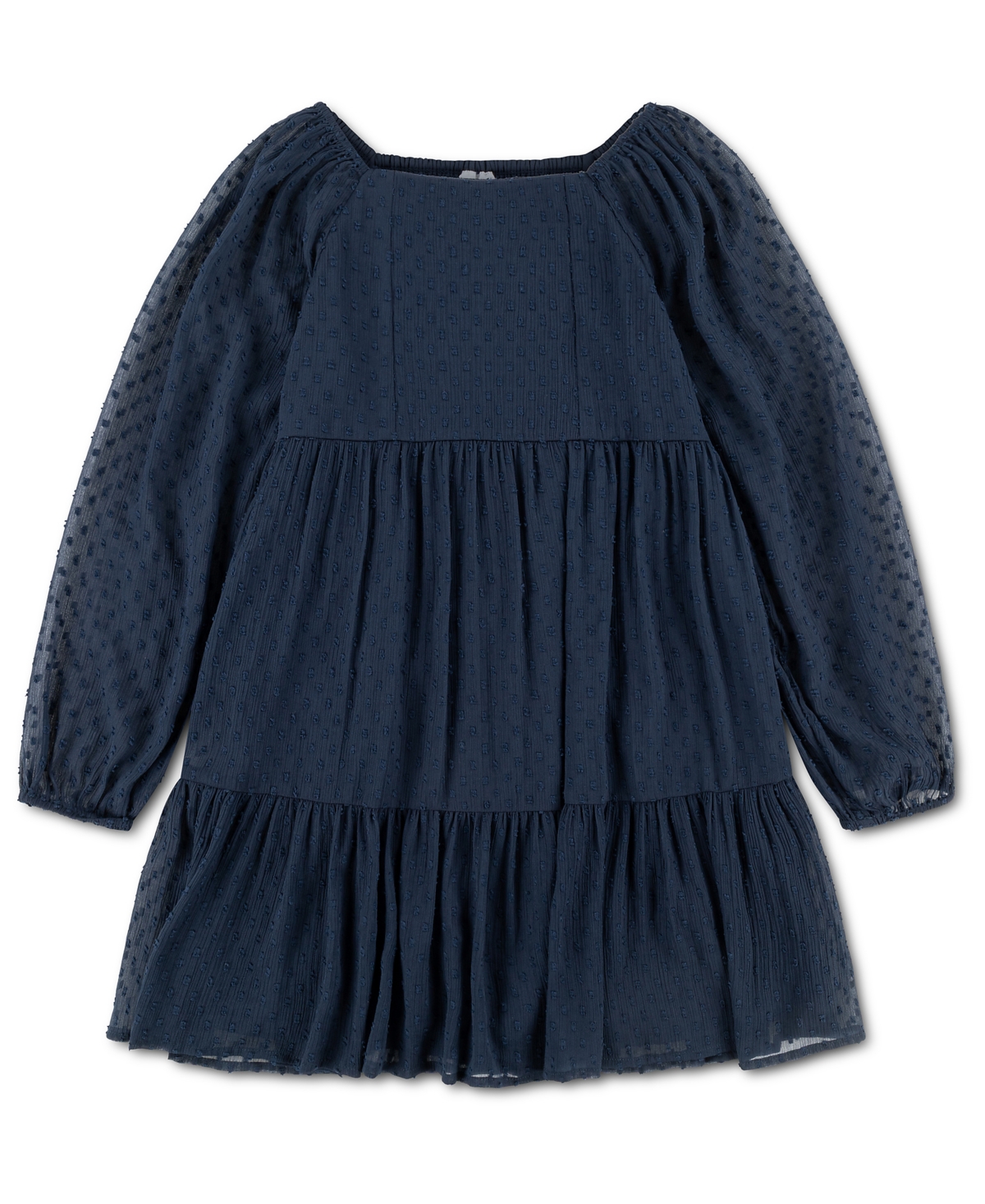 abercrombie kids Girls' 4-16 Long-Sleeve Square-Neckline Tiered Babydoll Mini Dress