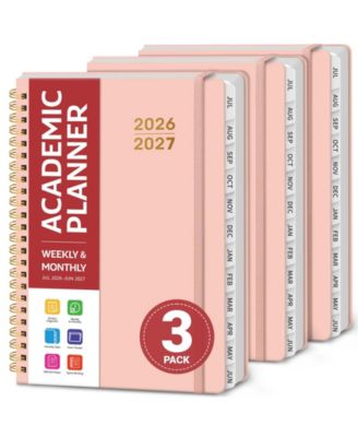 3 Pack Academic Planner Monthly Weekly Hardcover Planning Book